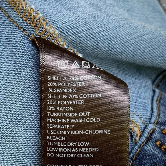 BDG Womens M Denim & Hoodie Twofer Jacket Boho Trim Pink Gray *missing Fringe - Picture 10 of 10